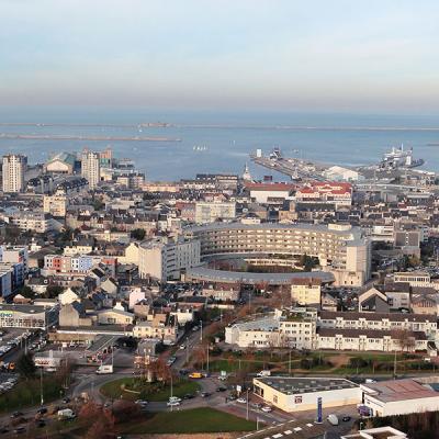 Vue aérienne de Cherbourg