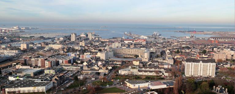 Vue aérienne de Cherbourg